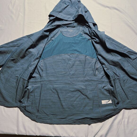 Athleta Womens Medium Racer Running Free Jacket Blue Hooded Lightweight - Picture 3 of 16